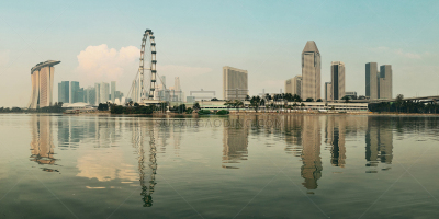 新加坡,城市天际线,水,美国,水平画幅,建筑,无人,全景,户外,城市