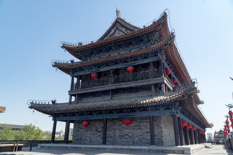 西安,进口标志,南,传统,灯笼,照明设备,砖,陕西省,著名景点,明朝风格