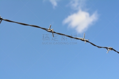 私人财产标志,公路路障,网栅栏,犯人,捕获的,天空,水平画幅,尖的,户外