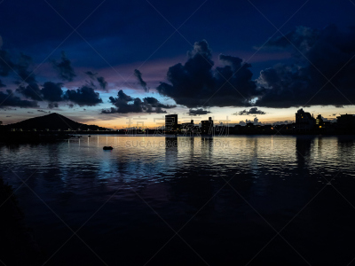 河流,在上面,照明设备,曙暮光,云,黄昏,公园,水库,著名景点,春天