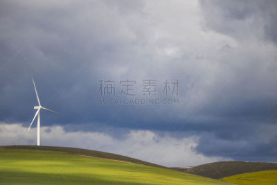 西开普省,雷雨,卡列登,南非,田地,风轮机,绿色,戏剧性的天空,在上面,农业
