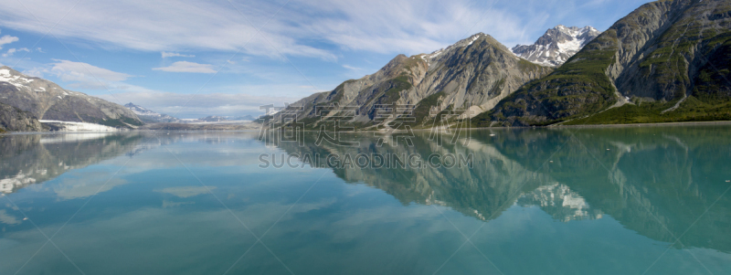 冰河湾,全景,在上面,看风景,天空,青绿色,margerie glacier,冰河湾国家公园,阿拉斯加,冰碛