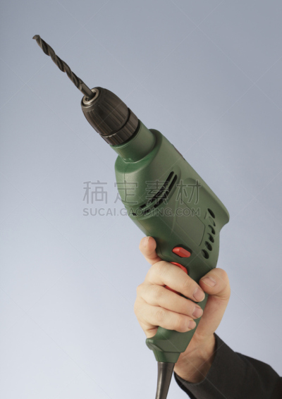 钻孔机,垂直画幅,工艺品,电动工具,绿色,彩色图片,自己动手,手,拿着,工具