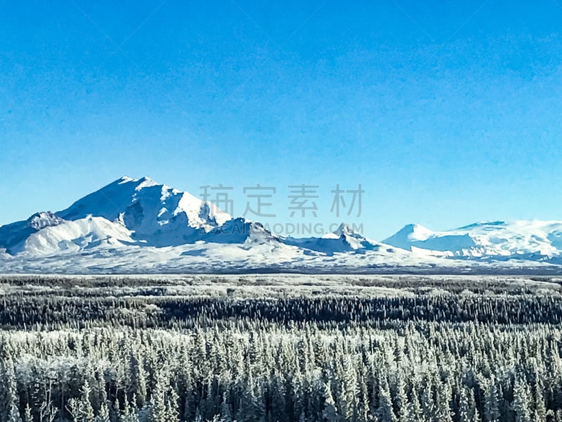 阿拉斯加,山,城市天际线,寒冷,旅途,云景,雪山,雪,鼓山,色彩鲜艳