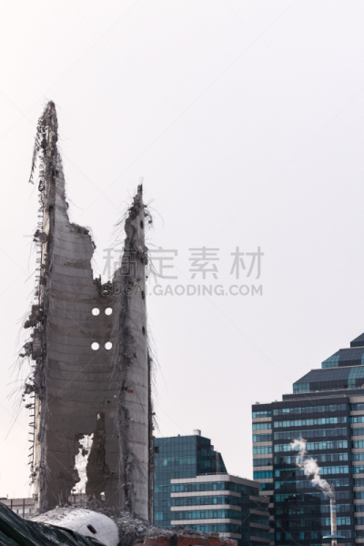 拆毁的,被抛弃的,塔,奥林匹塔,2018,化石,垂直画幅,古老的,户外,石材
