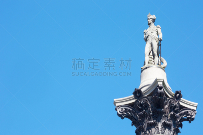 特拉法加广场,纳尔逊,雕像,天空,旅游目的地,水平画幅,欧洲,广场,英格兰,国际著名景点