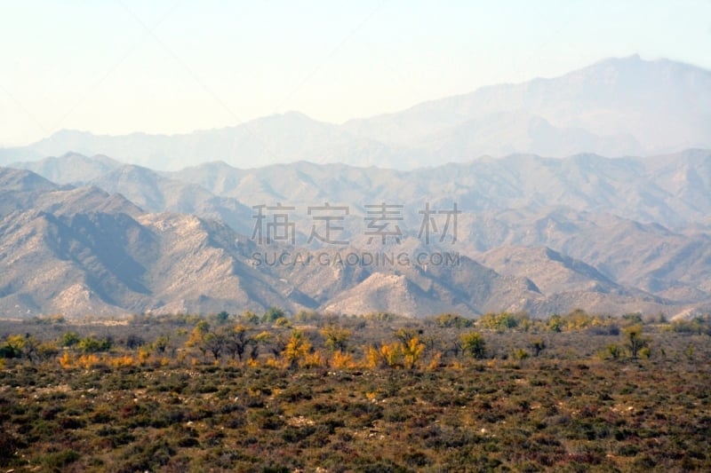 宁夏回族自治区,山,中国,坟墓,西,固原,半干旱,中国华北部,东欧大草原,天空