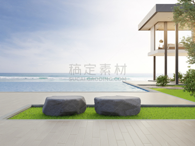 华贵,现代,露天平台,酒店,看风景,空的,假日别墅,海洋,游泳池,设计