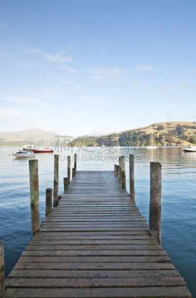新西兰,akaroa,古老的,栈桥码头,垂直画幅,新西兰坎特伯雷地区,无人,海港,海湾,摄影