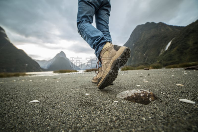 地形,山,徒步旅行,低视角,迈特峰,milford track,登山靴,米佛峡湾,南地大区,鞋底