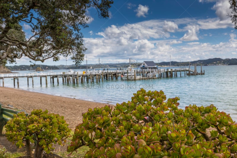 新西兰,bay of islands,派希亚镇,russell,自然,水平画幅,山,无人,蓝色,户外