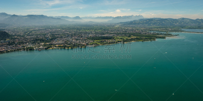 博登湖,全景,布雷根茨,伦敦城,水,天空,水平画幅,桑蒂斯,无人,海港