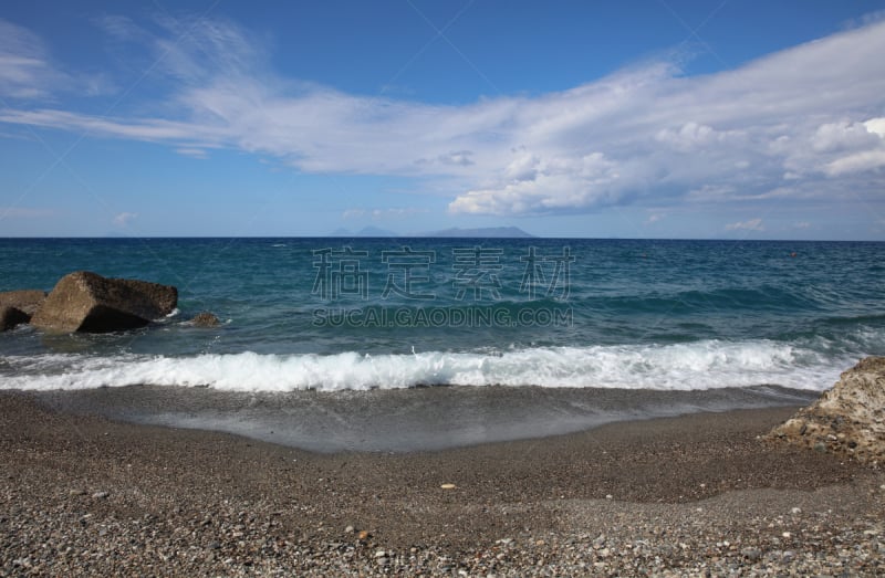 海滩,风景,西西里,意大利,伊奥利亚群岛,天空,美,群岛,水平画幅,云