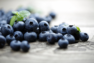 蓝莓,留白,桌子,水平画幅,素食,木制,水果,蓝色,有机食品,夏天