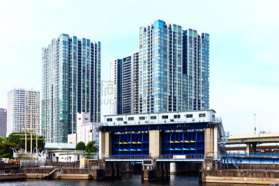 小岛驻地,岛,办公室,天空,水平画幅,无人,海港,夏天,户外,都市风景