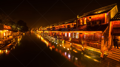 夜晚,不明确的地点,过去,城镇,曙暮光,著名景点,河流,背景,户外,天空