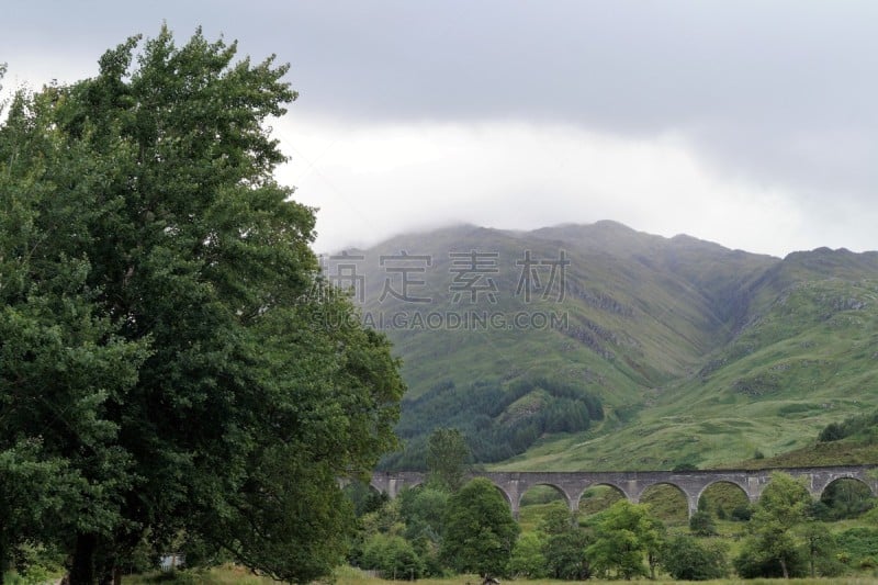 格伦菲南地区,高架桥,苏格兰,英国,要塞,格伦菲南纪念馆,威廉堡,石油管道,水平画幅,无人