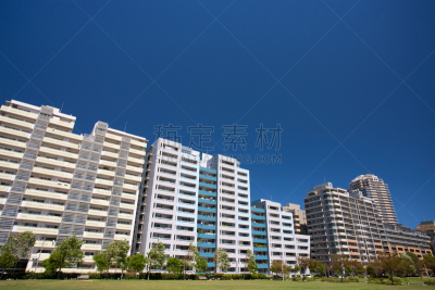 幕张市,居住区,千叶县,公寓,房屋,摩天大楼,图像,建筑业,高大的