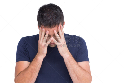 沮丧,男人,托腮,正面视角,悲痛,水平画幅,绝望,情绪压力,白人,疲劳的