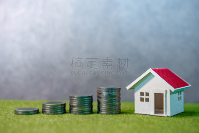草,抵押文件,模型,商务,房地产,房屋,概念,贷款,背景,叠