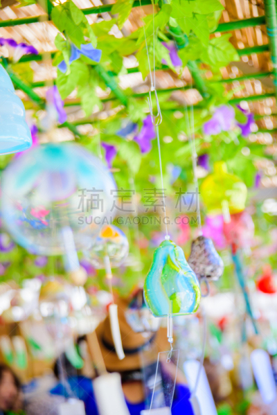 日本风铃,短册街,风铃,百叶帘,噪声,华丽的,球体,洞,美术工艺,风