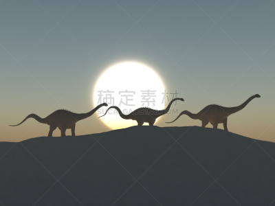 三维图形,绘画插图,恐龙,梁龙,三只动物,黎明,生物学,食草动物,过去,野生动物
