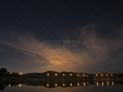沼泽,天空,水平画幅,墙,夜晚,无人,巨大的,水库,边界,建筑业