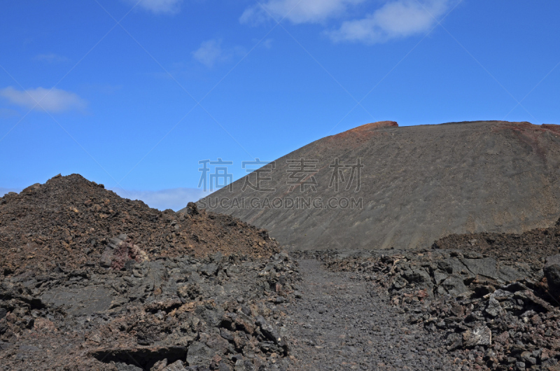 火山,红松,山,timanfaya national park,熔岩,火山地形,加那利群岛,沙砾,水平画幅,无人