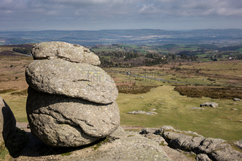 黑托岩,花岗岩,看风景,山,dartmoor,停泊的,旷野,摩尔人风格,水平画幅,地形