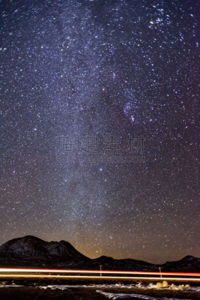 托诺帕,夜晚,路边,光轨,银河系,垂直画幅,天空,太空,星系,生闷气的