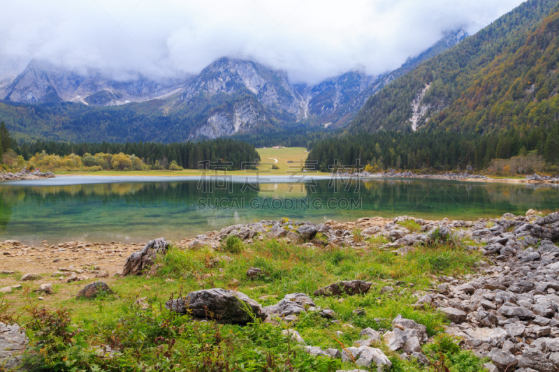 湖,山,苏打,背景,自然美,水,公园,水平画幅,julian alps,无人