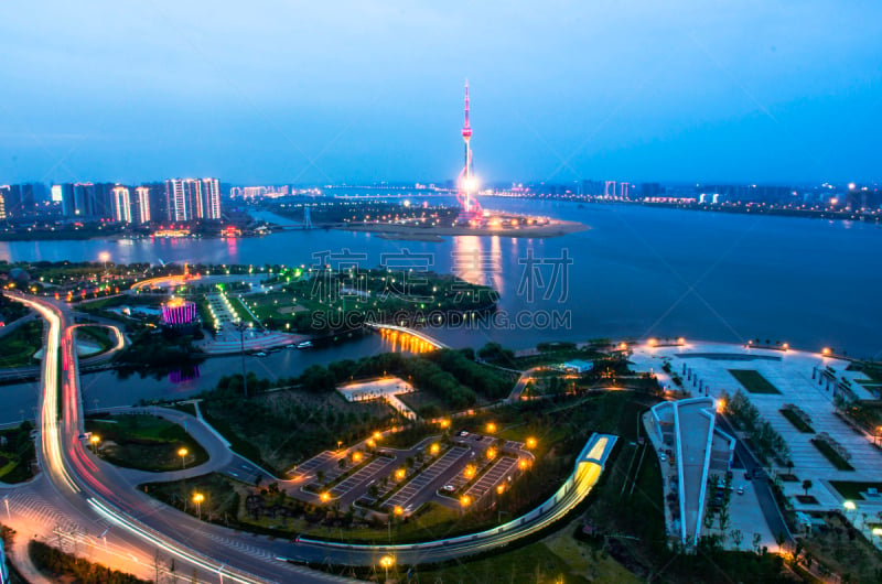 夜晚,城市天际线,临沂,水平画幅,建筑,无人,建筑外部,户外,城市,建筑结构