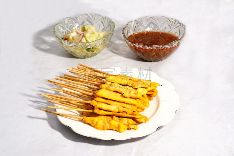 沙嗲,猪肉,醋,格子烤肉,葱,水平画幅,新加坡,无人,胡椒,马来西亚