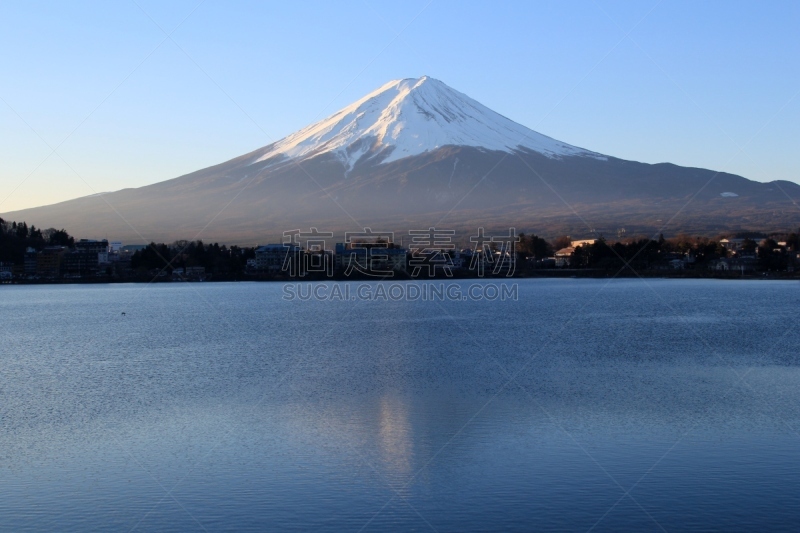 富士山,山,河口湖,富士河口湖,水,旅游目的地,水平画幅,无人,日本,户外