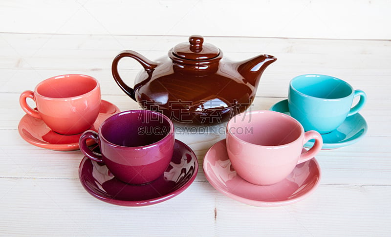 茶壶,杯球猜谜游戏,餐盘,咖啡馆,水平画幅,无人,茶杯,茶碟,背景,摄影