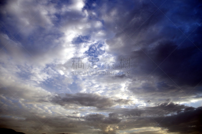 天空,蓝色,云,美,水平画幅,纹理效果,巨大的,户外,云景
