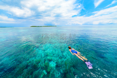 礁石,浮潜,印度尼西亚,海洋,旅游目的地,水,瓦卡托比,蓝色,群岛,女人