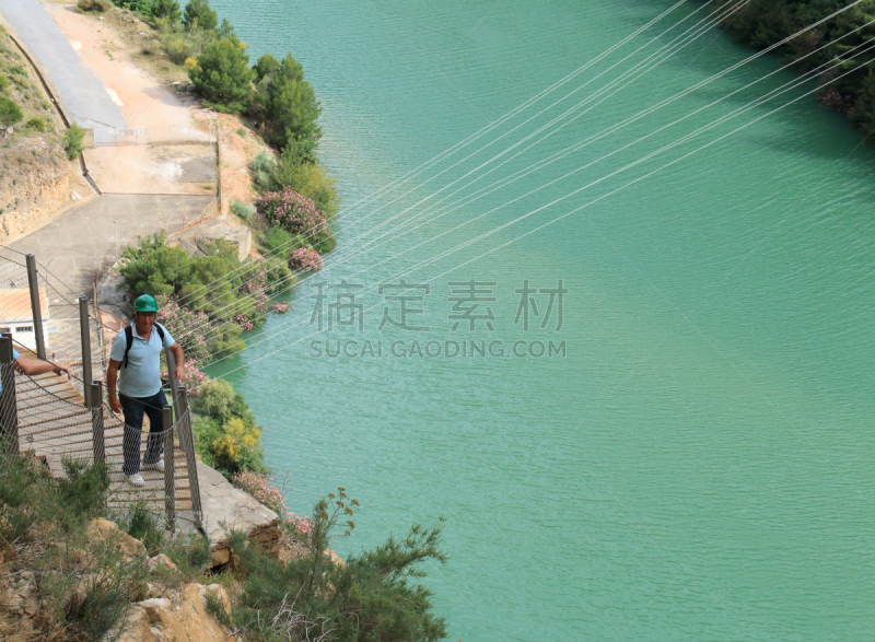 徒步旅行,沟壑,木板路,安达卢西亚,人行桥,美,休闲活动,水平画幅,旅行者,户外