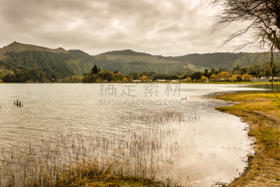 葡萄牙,亚速尔群岛,非凡的,数字7,拉戈阿,圣米高岛,城市,泻湖,水,天空
