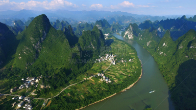 桂林,地形,水,天空,留白,水平画幅,山,无人,石灰石,户外