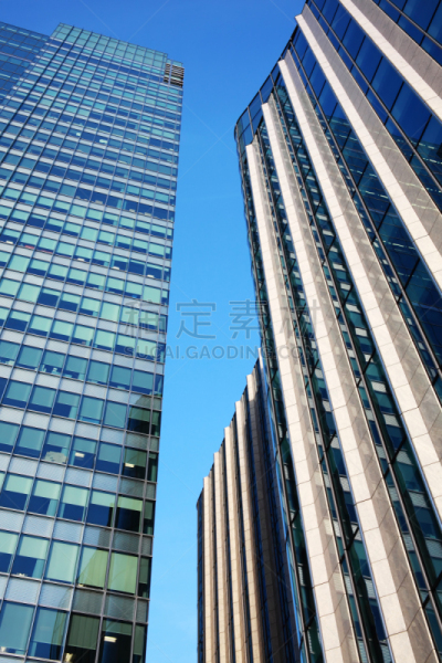 玻璃,钢铁,摩天大楼,垂直画幅,办公室,天空,未来,无人,巨大的,透视图