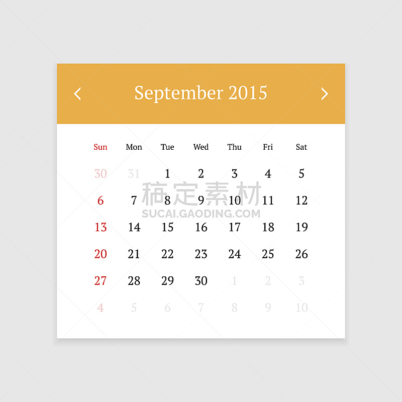 九月,2015年,书页,日历,商务,事件,月,灰色,橙色,模板