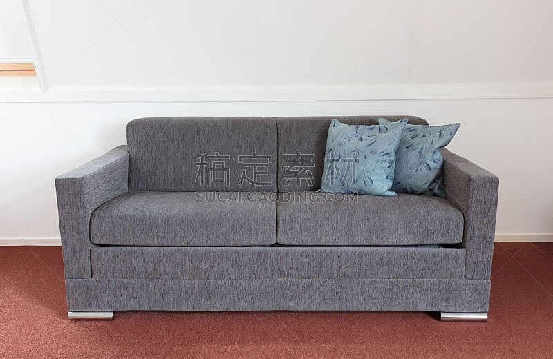 沙发,极简构图,软垫,新的,灰色,座位,水平画幅,无人,时尚,装饰物
