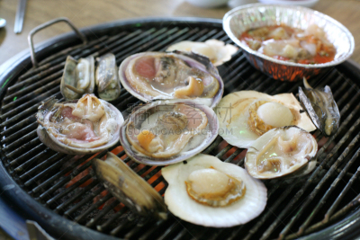 海产,锅,烤的,一个物体,韩国食物,厚木板,餐具,自制的,韩国,朝鲜半岛