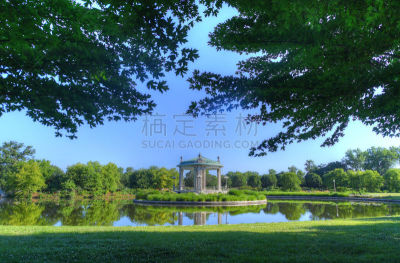 密苏里,圣路易斯城,公园,森林,演奏台,1904,水,水平画幅,无人,户外