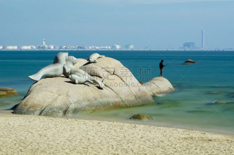 石头,海滩,水,天空,沙子,旅行者,夏天,工业,著名景点,海景