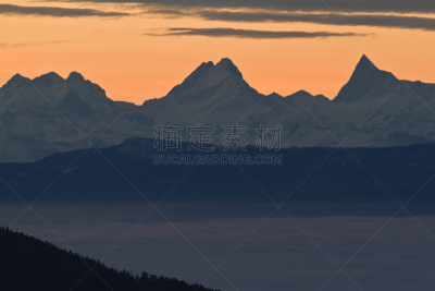 山,阿尔卑斯山脉,瑞士,白昼,水平画幅,无人,早晨,奥布省,曙暮光,孚日省