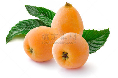 枇杷,水平画幅,水果,无人,白色背景,熟的,背景分离,甜食,彩色图片,摄影