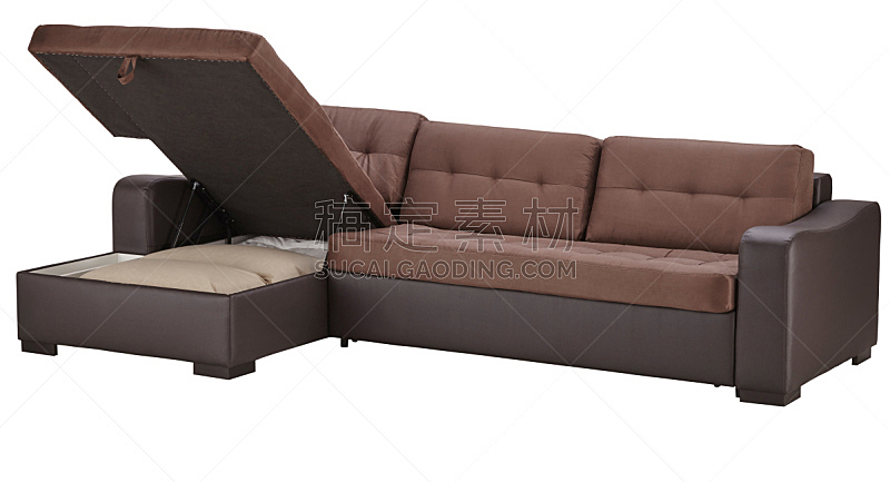 褐色,沙发,床,皮革,角落,水平画幅,偏远的,家具,床头柜,卧室