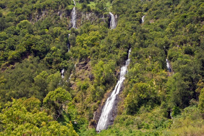 瀑布,特拉华,洛杉矶县,镜头摇下,留尼汪（法属）,岩面,水,留白,水平画幅,无人